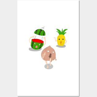 funny  Fruits cool and cute Posters and Art